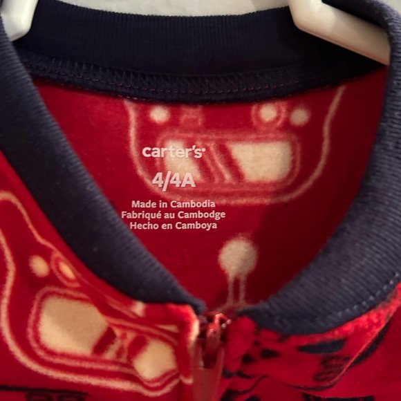 Carter's Boys Size 4 one-piece red gaming fleece footy pajamas NWT - Picture 3 of 4